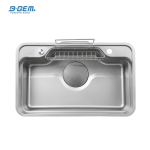 B-gem - Sky 3D - CHẬU BÁN NGUYỆT INOX 304 CÔNG NGHỆ LINEN