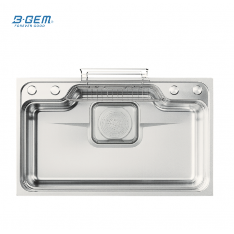 B-Gem - AMC - CHẬU 1 HỘC INOX 304 CÔNG NGHỆ LINEN