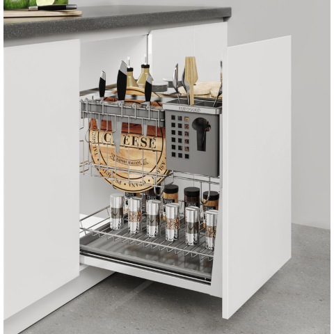 Giá Dao Thớt Nan Dẹt Inox Mờ EUROGOLD 304 – Hệ Dẫn Hướng Chống Rung