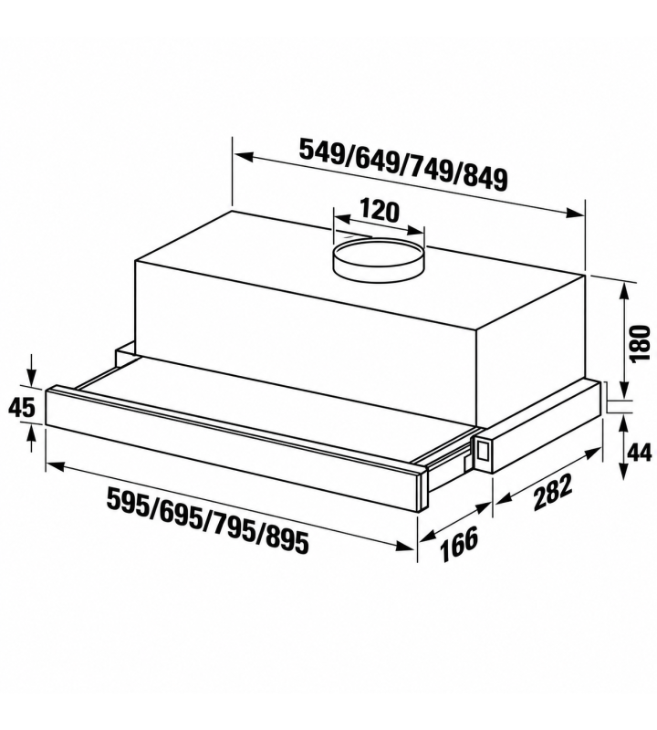 Máy Hút Mùi Âm Tủ KAFF KF-TL1006B / TL1007B / TL1008B / TL1009B Màu Đen