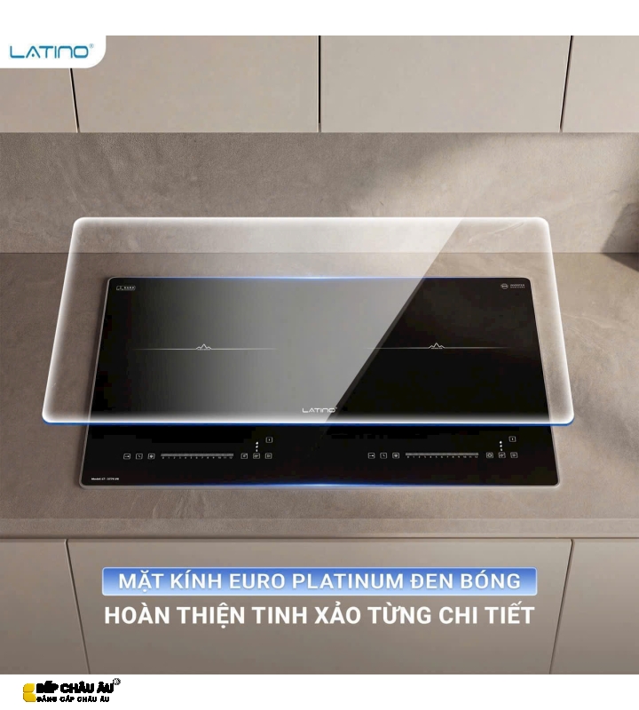 Bếp Điện Từ Latino LT-3579.V8 – 2 Vùng Nấu Booster 2400W, Mặt Kính Euro Platinum