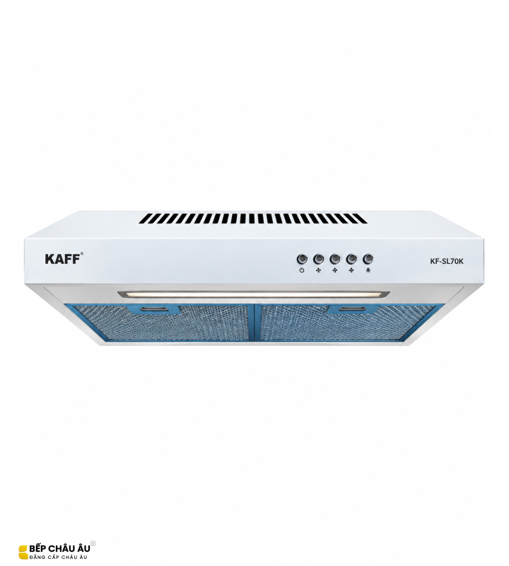 Máy Hút Mùi KAFF KF-SL60KW / KF-SL70KW – Sơn Tĩnh Điện Trắng, Turbin Đôi 700m³/h
