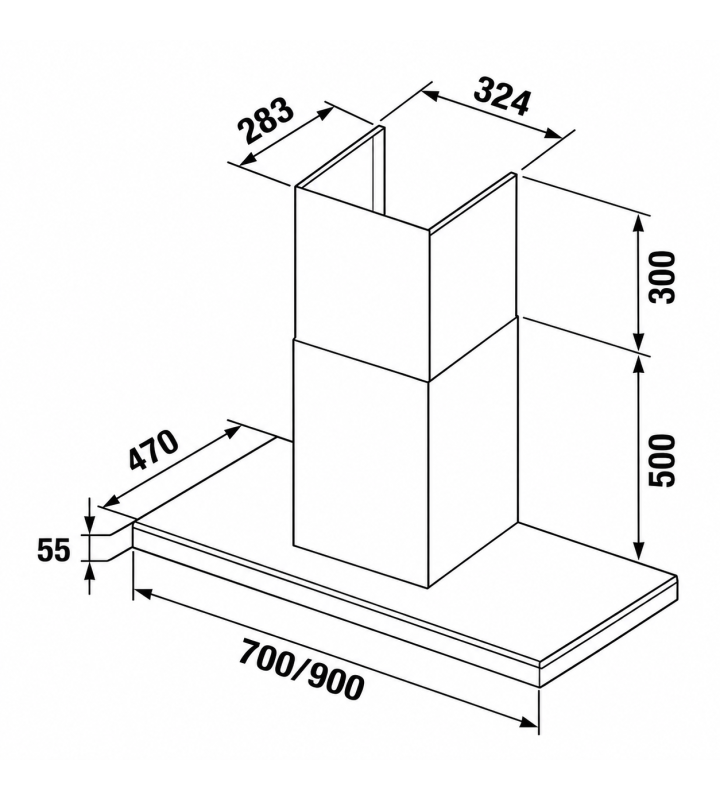 Máy Hút Mùi KAFF KF-70RH / KF-90RH Kính Toa Cảm Ứng Khói Nhiệt 1200m³/h