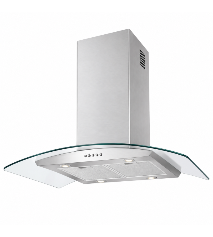 Máy Hút Mùi Đảo KAFF KF-IS90GH Kính Cong Inox 90cm, Công Suất 1200m³/h