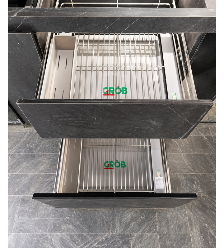 Kệ Đựng Xoong Nồi Nan Vuông Inox SUS304 Xước Mờ GROB