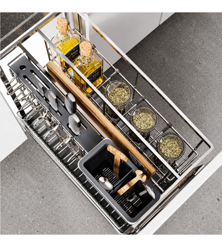 Giá Dao Thớt Nan Dẹt Inox Mờ EUROGOLD 304 – Hệ Dẫn Hướng Chống Rung