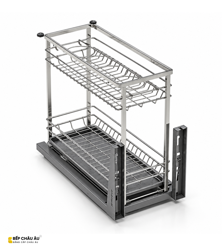 Giá Gia Vị Inox Nan Dẹt EUROGOLD 304 – Ray Giảm Chấn
