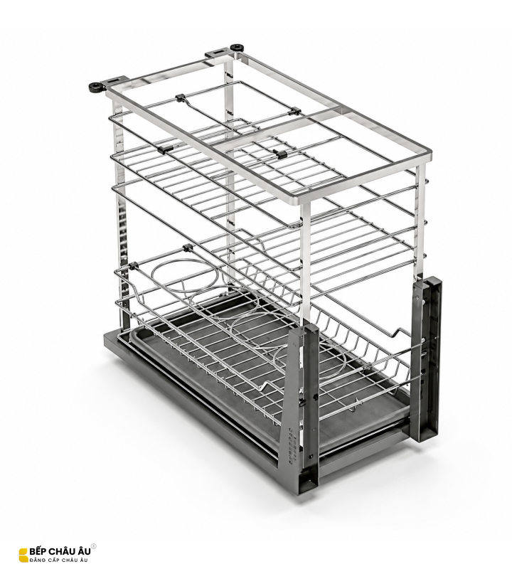 Giá Gia Vị Inox Nan Dẹt EUROGOLD 304 – Ray Giảm Chấn