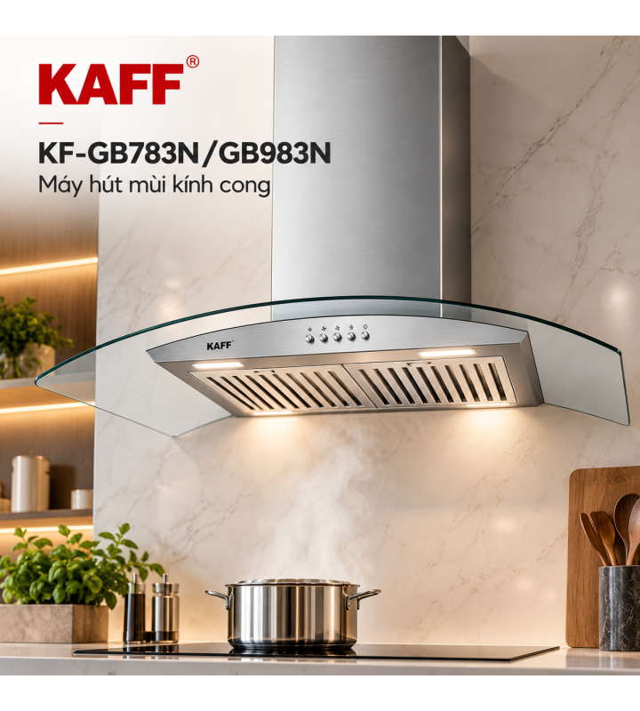 Máy Hút Mùi Kính Cong KAFF KF-GB783N / KF-GB983N Công Suất 1000m³/h