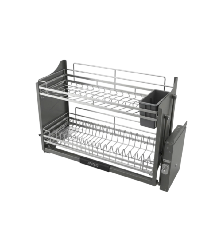 KỆ BÁT ĐĨA NÂNG HẠ THÔNG MINH - NAN DẸT INOX 304 BGKC01