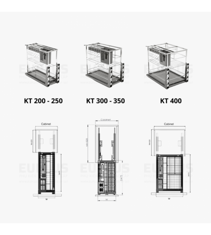 Giá dao thớt, chai lọ Euplus EV bề mặt điện hóa Inox 304