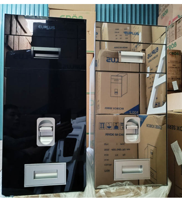 THÙNG GẠO EUPLUS B30 MẶT GƯƠNG TRẮNG - ĐEN