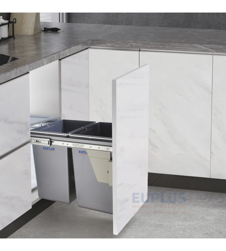 THÙNG ĐỰNG RÁC 2 NGĂN E.30 LẮP ÂM TỦ