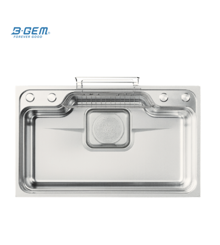 B-Gem - AMC - CHẬU 1 HỘC INOX 304 CÔNG NGHỆ LINEN