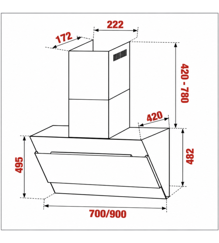 Máy Hút Mùi KAFF KF-LUX-AT70FH-BK / AT90FH-BK Tự Động Đóng Mở