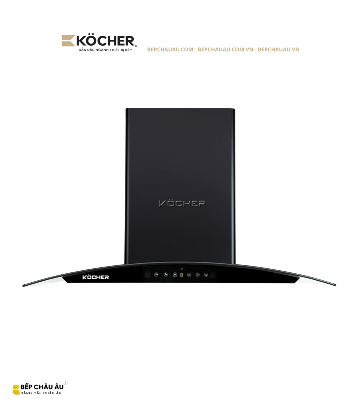 Máy Hút Mùi Kocher K-226V Kính Cong 70/90cm – Booster 1850m³/h, Ultra Swing Siêu Êm, Điều Khiển Vẫy Tay