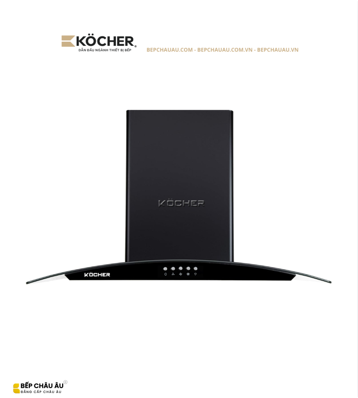 Máy Hút Mùi Kocher K-8070V Kính Cong 70/90cm – Hút 1550m³/h, Ultra Swing Siêu Êm, Made in Vietnam