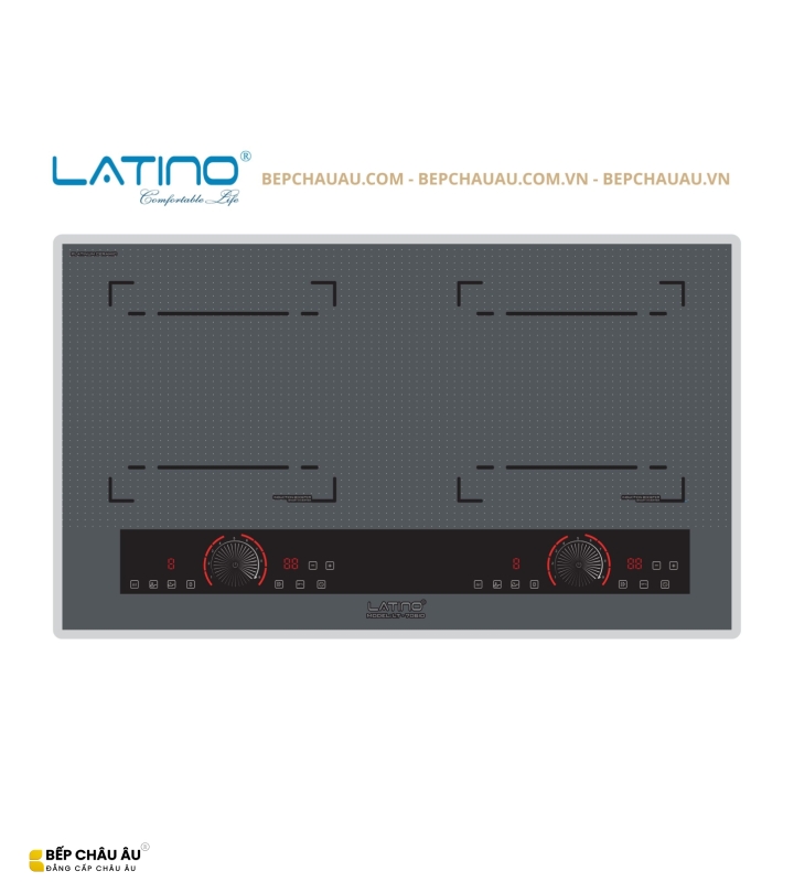 Bếp Từ Đôi Latino LT-706ID Inverter – Mặt Kính Vân Xám, Booster 3000W, Nhập Khẩu Indonesia