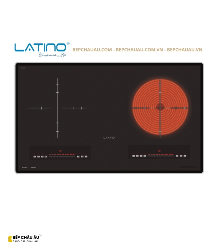 Bếp Điện Từ Latino LT-999MH Malaysia – 1 Từ 1 Hồng Ngoại, Kính Vitro Ceramic Sapphire, Inverter